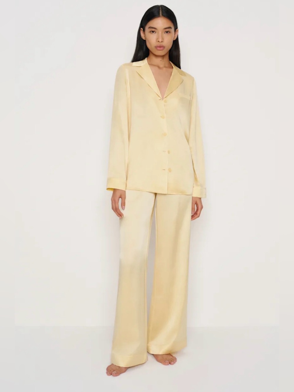 Reformation Ella Silk Set Yellow - Size XS